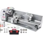 1100W Mini Metal Lathe 220MMx750MM Variable-Speed Metal Lathe RPM Metal Milling Machine Digital Milling Metal Lathe with 3-Jaw C