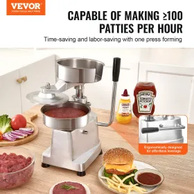 Commercial Burger Patty Maker, 150 mm/6inch Hamburger Beef