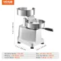 Commercial Burger Patty Maker, 150mm/6inch Hamburger Beef Patty Maker, Heavy Duty Food-Grade Stainless Steel Bowl Burger Press M