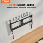 Universal TV Wall Mount, Low Profile TV Mount Fits for Most 37-70 inch TVs, Tilt Wall Mount TV Brackets, Max VESA 600x400mm, Hol