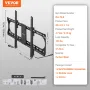 Universal TV Wall Mount, Low Profile TV Mount Fits for Most 37-70 inch TVs, Tilt Wall Mount TV Brackets, Max VESA 600x400mm, Hol