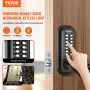 Mechanical Keyless Entry Door Lock, 14 Digit Keypad, Double-sided Embedded Outdoor Gate Door Locks Set with Keypad and Handle, W