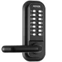 Mechanical Keyless Entry Door Lock, 14 Digit Keypad, Double-sided Embedded Outdoor Gate Door Locks Set with Keypad and Handle, W