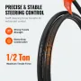 Boat Steering Cable, 17 Feet Outboard Marine Rotary Steering Cable, 1/2 Ton High Tensile Strength, Steel Steering Wheel Cable
