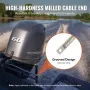 Boat Steering Cable, 17 Feet Outboard Marine Rotary Steering Cable, 1/2 Ton High Tensile Strength, Steel Steering Wheel Cable