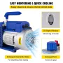 19 L(5 Gallon) Vacuum Chamber Kit with 28 L/min(3 CFM) 186W(1/4HP) Single Stage Vacuum Pump - HVAC A/C Refrigeration Kit