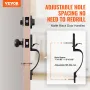 Front Door Handle and Deadbolt Set, Matte Black Front Door Lock Set with Interior Knob, Adjustable Hole Spacing Single Cylinder 
