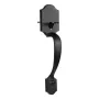 Front Door Handle and Deadbolt Set, Matte Black Front Door Lock Set with Interior Knob, Adjustable Hole Spacing Single Cylinder 