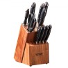 Knife Storage Block 15 Slots, Acacia Wood Universal Knife Holders Without Knives, Large Countertop Butcher Block Knife