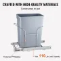 Pull-Out Trash Can, 29L Single Bin, Under Mount Kitchen Waste Container with Slide and Handle, 110 lbs Load Capacity Heavy Duty 