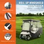 Golf Cart Enclosure, 600D Polyester Driving Enclosure with 4-Sided Transparent Windows, 4 Passenger Club Car Covers for 2+2 Pass