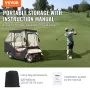 Golfvognskabinet, 600D Polyester Driving Enclosion med 4-sidet