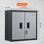 Foldable Wall Cabinet, Metal Garage Locker Mounted 660 mm Small Tool Chest 108.8 kg Loading Capacity Adjustable Shelf Magnetic D