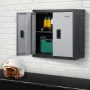 Foldable Wall Cabinet, Metal Garage Locker Mounted 660 mm Small Tool Chest 108.8 kg Loading Capacity Adjustable Shelf Magnetic D
