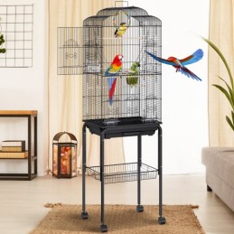 60 tommer flyvefuglbur, metal store parakeet bure til cockatiels papegøje budgies lovebirds canaries, kæledyr big bird bur med