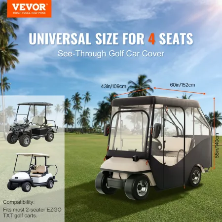 Golfvognskabinet, 420d Polyester Driving Enclosion med 4-sidet