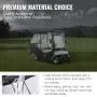Golf Cart Enclosure, 420D Polyester Driving Enclosure with 4-Sided Transparent Windows, 4 Passenger Club Car Covers for 2+2 Pass