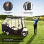 Golf Cart Enclosure, 420D Polyester Driving Enclosure with 4-Sided Transparent Windows, 4 Passenger Club Car Covers for 2+2 Pass