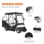 Golf Cart Enclosure, 420D Polyester Driving Enclosure with 4-Sided Transparent Windows, 4 Passenger Club Car Covers for 2+2 Pass