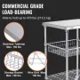 Kitchen Utility Cart, 3 Tiers, Wire Rolling Cart with 470LBS Capacity, Steel Service Cart on Wheels, Metal Storage Trolley with 