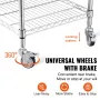 Kitchen Utility Cart, 3 Tiers, Wire Rolling Cart with 470LBS Capacity, Steel Service Cart on Wheels, Metal Storage Trolley with 