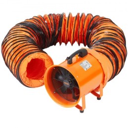 Portable Ventilator, 254mm Heavy Duty Cylinder Fan with 10m Duct Hose, 300W Strong Shop Exhaust Blower 1720CFM, Industrial