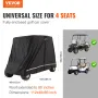 2+2 Passenger Golf Cart Cover, 600D Polyester Full Cover, Suitable for 2+2 Golf Carts, Waterproof, Sunproof, and Dustproof Outdo