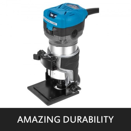 ax Torque Variable Speed 30,000RPM Compact Router with Collets 1/4" & 3/8" 1 x Plunge Base & 1 x Tilt Base 220V