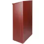 Podium Stand, 47 in Hostess Stand with 4 Rolling Wheels, Wood Podium with Storage Shelves, and Slant Desktop, Lecterns & Podiums