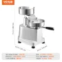 Commercial Burger Patty Maker, 130 mm/5 tommer Hamburger Beef