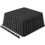 12 PCS 12.70 mm Thick Gym Floor Mats, 60.96 x 60.96 cm EVA Foam & Rubber Top Interlocking Workout Floor Mats with 4.46 m² Covera