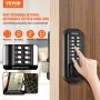 Mechanical Keyless Entry Door Lock, 14 Digit Keypad, Outdoor Gate Door Locks Set with Surface-mounted Latch, Water-proof Zinc Al