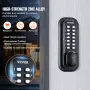 Mechanical Keyless Entry Door Lock, 14 Digit Keypad, Outdoor Gate Door Locks Set with Surface-mounted Latch, Water-proof Zinc Al