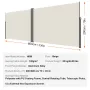 Udtrækkelig sidemarkise, 79''x 236'' udendørs privatlivsskærm