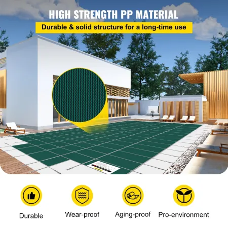 Poolsikkerhedsdæksel passer 18x36ft rektangel indtrængende