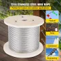 316 Stainless Steel Cable, 500FT Stainless Steel Wire Rope of 5/32 Inch Diameter and 1x19 Construction, 3300 LBS Breaking Streng
