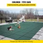 Poolsikkerhedsdækning passer til 16x32ft rektangel indgroundede