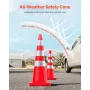 Safety Cones, 6 x 36\" Traffic Cones, PVC Orange Construction Cones, Reflective Collars Traffic Cones with Weighted Base Used fo