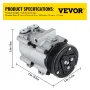 CO 101290C (4L3Z19703AB) Universal Air Conditioner AC Compressor for 93-07 Ford Lincoln Mercury Thunderbird F150 4.2L 4.6L 5.4L 
