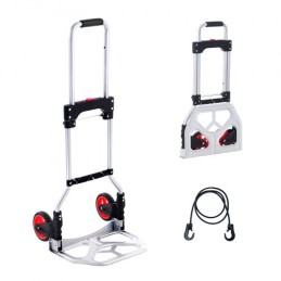 Folding Hand Truck, 176 lbs Load Capacity, Aluminum Portable Cart, Convertible Hand Truck and Dolly with Telescoping Handle and