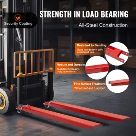 Pallet Fork Extensions, 72" Length 4.5" Width, Heavy Duty Carbon Steel Fork Extensions for Forklifts, 1 Pair Forklift