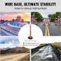 Traffic Delineator Post Cones, 2 Pack, Traffic Safety Delineator Barrier with 16.93 x 16.93 in Rubber Base, for Traffic Control 