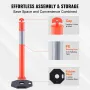 Traffic Delineator Post Cones, 2 Pack, Traffic Safety Delineator Barrier with 16.93 x 16.93 in Rubber Base, for Traffic Control 