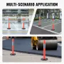 Traffic Delineator Post Cones, 2 Pack, Traffic Safety Delineator Barrier with 16.93 x 16.93 in Rubber Base, for Traffic Control 