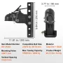 Adjustable Trailer Coupler and 5-Position Channel Bracket Kit, 2-5/16" Hitch Ball, 15000 lbs Capacity, Heavy Duty Cast Channel-M