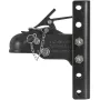 Adjustable Trailer Coupler and 5-Position Channel Bracket Kit, 2-5/16" Hitch Ball, 15000 lbs Capacity, Heavy Duty Cast Channel-M