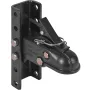 Adjustable Trailer Coupler and 5-Position Channel Bracket Kit, 2-5/16" Hitch Ball, 15000 lbs Capacity, Heavy Duty Cast Channel-M