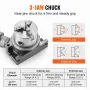 Rotary Table for Milling Machines, 100 mm, Horizontal Vertical Model Precision Milling Rotary Table, with 80 mm 3-Jaw Chuck M10 