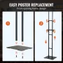 Plakatstativ, justerbar højde op til 75 ", dobbeltsidet kraftig