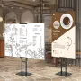Plakatstativ, justerbar højde op til 75 ", dobbeltsidet kraftig